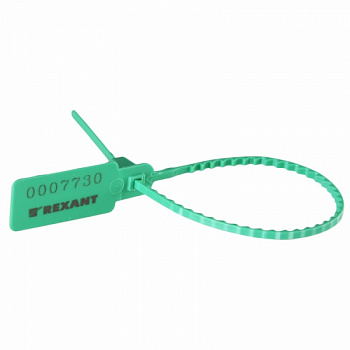Пломба пластиковая номерная 255 мм зеленая REXANT в Находке