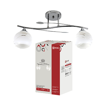 Люстра линейная под лампу AURA PERLA-2E27-LWC 2хЕ27 матовый плафон, хром IN HOME в Находке