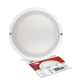 Светильник светодиодный герметичный СПП ОAД-1065-КРУГ 10Вт 6500K 900Лм с оптико-акустическим датчиком IP65 140мм IN HOME в Находке