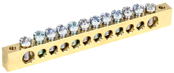 Шина IEK PEN "земля-ноль" 8х12мм 12/2 по краям в Находке