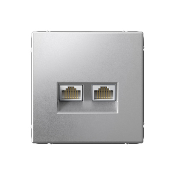 ARTGALLERY РОЗЕТКА двойная компьютерная RJ45+RJ45, кат.6А, механизм, АЛЮМИНИЙ в Находке