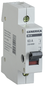 Выключатель нагрузки (мини-рубильник) ВН-32 1Р 63А GENERICA в Находке