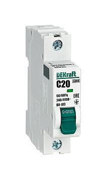 Автоматический выключатель DEKraft ВА-103 1Р 20А 6кА х-ка C в Находке