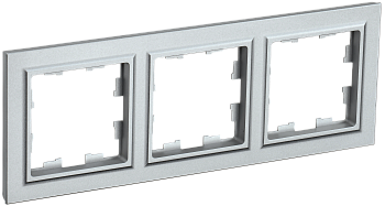 Рамка тройная BRITE IEK алюминий в Находке