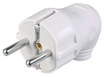 Вилка разборная IEK угловая с заземлением ВПу11-01-Ст белая в Находке