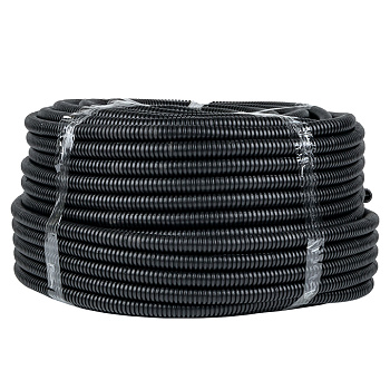 Труба гофрированная ПНД 20, тяжёлая с протяжкой, цвет черный EKF PROxima в Находке