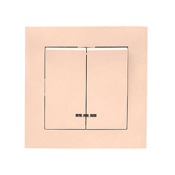 Валенсия выключатель 2-клавишный 10А кремовый с индикатором EKF PROxima в Находке