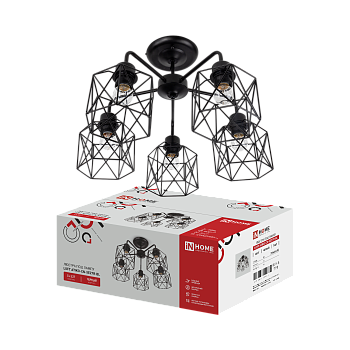 Люстра под лампу LOFT ATIKO-СN-5E27R-BL 5хЕ27 черный IN HOME в Находке