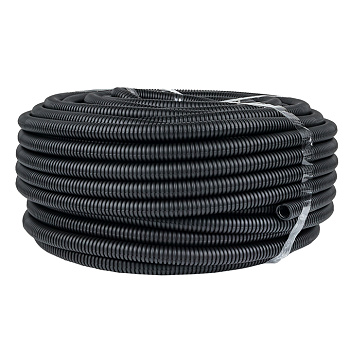 Труба гофрированная ПНД с протяжкой d=25 мм (75 м) черная Plast EKF в Находке