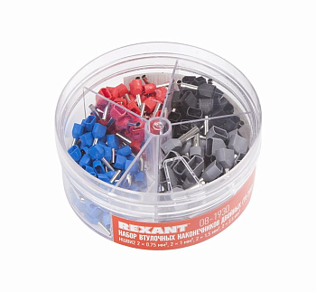 Набор втулочных наконечников двойных НШВИ2 (2х0.75 мм²; 2х1 мм²; 2х1.5 мм²; 2х2.5 мм²) в боксе (ТE-200) REXANT в Находке