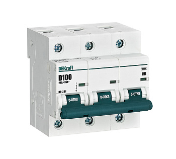 Автоматический выключатель DEKraft ВА-201 3Р100А 10кА х-ка D в Находке