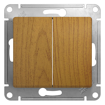 Выключатель двухклавишный Glossa SE дуб в Находке