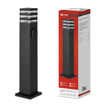 Светильник уличный напольный НБУ POLO-SP600WO-1xA60-BL алюминиевый 600мм с розеткой черный IP54 IN HOME в Находке