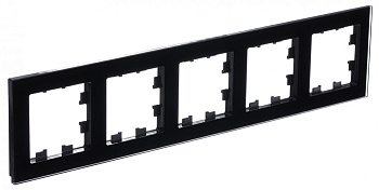 Рамка пятиместная AtlasDesign Nature SE стекло черная в Находке