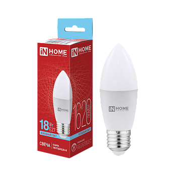 Лампа светодиодная LED-СВЕЧА-VC 18Вт 230В E27 6500K 1620Лм IN HOME в Находке