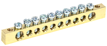 Шина PEN "земля-ноль" 6х9мм 10/2 (10групп/крепеж по краям) IEK в Находке