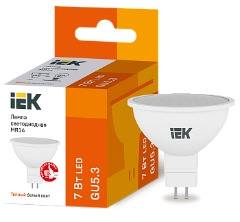 Лампа LED MR16 софит 7Вт 230В 3000К GU5.3 IEK в Находке