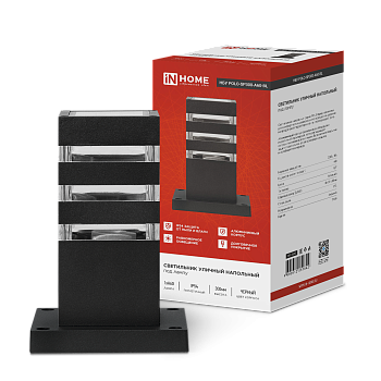 Светильник уличный напольный НБУ POLO-SP300-1xA60-BL алюминиевый 300мм черный IP54 IN HOME в Находке