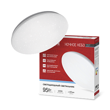 Светильник светодиодный серии DECO НОЧНОЕ НЕБО 95Вт 230В 6500К 10000Лм 485х68мм IN HOME в Находке