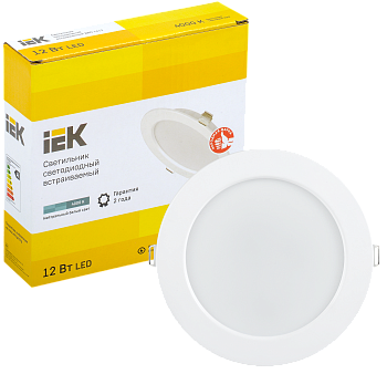 Светильник LED ДВО 1613 белый круг 12Вт 4000К IP20 IEK в Находке
