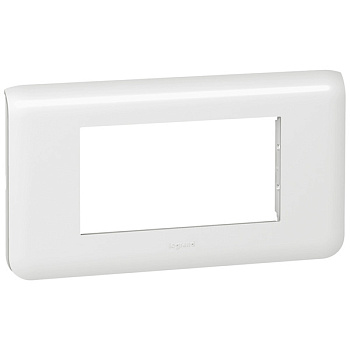 Рамка Legrand MOSAIC 4 модуля белая в Находке