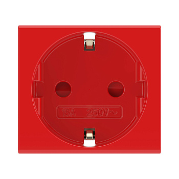 Розетка силовая 2Р+Е, со шторками, «Viva», 2 мод., красная DKC в Находке