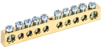 Шина PEN "земля-ноль" 8х12мм 10/1 (10групп/креп по цент) IEK в Находке