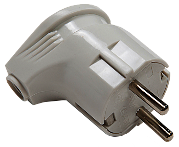 Вилка угловая с заземлением 16А белая 4110 IN HOME в Находке