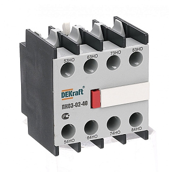 Приставка контактная дополнительные контакты 4НО лицевой установки ПК-03 DEKraft в Находке