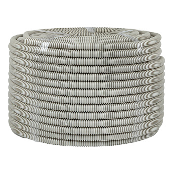 Труба гофрированная ПВХ с протяжкой d=16 мм (100 м) серая Plast EKF в Находке