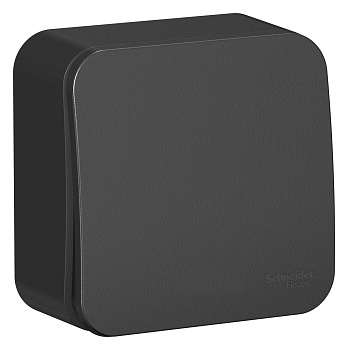 Выключатель одноклавишный BLANCA SE накладной с изолирующей пластиной антрацит в Находке