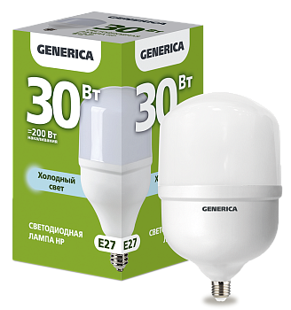 Лампа LED HP 30Вт 230В 6500К E27 GENERICA в Находке