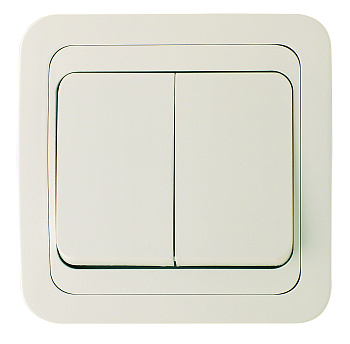 Выключатель двухклавишный МИМОЗА MAKEL крем в Находке