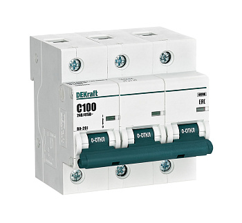 Автоматический выключатель DEKraft ВА-201 3Р 100А 10кА х-ка С в Находке