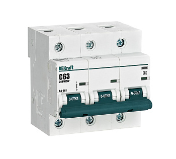 Автоматический выключатель DEKraft ВА-201 3Р 63А 10кА х-ка С в Находке