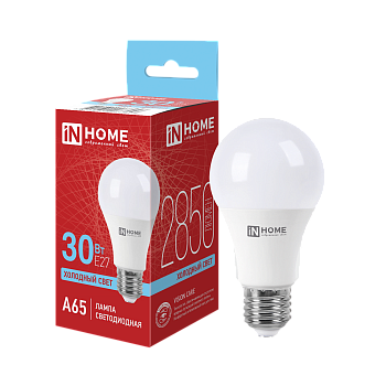 Лампа светодиодная LED-A65-VC 30Вт 230В Е27 6500К 2850Лм IN HOME в Находке