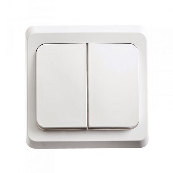 Выключатель двухклавишный ЭТЮД SE подсветкой белый в Находке