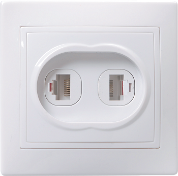 РК/Т12-КБ Розетка 2местная компьютерная и телефонная КВАРТА белый IEK в Находке