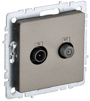 Розетка двойная телевизионная+SAT BRITE IEK шампань в Находке