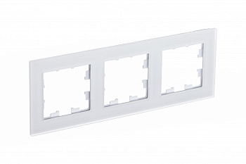 Рамка тройная AtlasDesign Nature SE матовое стекло белая в Находке
