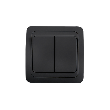 Выключатель двухклавишный CLASSICO черный 2023B IN HOME в Находке