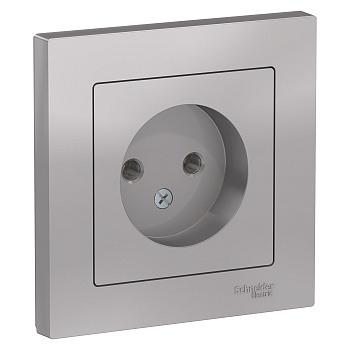 Розетка одинарная AtlasDesign SE алюминий в сборе в Находке