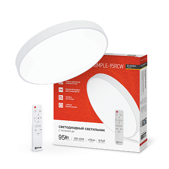Светильник светодиодный SCANDY SIMPLE-95RCW 95Вт 230В 3000-6500K 7600Лм 500x50мм с пультом ДУ белый IN HOME в Находке