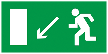 Самоклеящаяся этикетка: "Направление к эвакуационному выходу налево вниз" 200х100 мм IEK в Находке