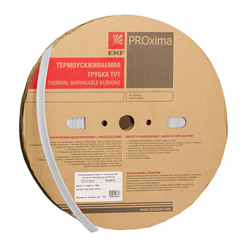 Термоусаживаемая трубка ТУТ нг 6/3 белая рулон 100м EKF PROxima в Находке