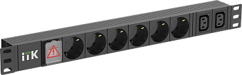ITK PDU 6 розеток немецкий стандарт + 2 С13 LED 1U вход С14 алюминий в Находке