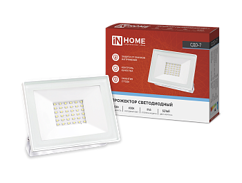 Прожектор светодиодный СДО-7 50Вт 230В 6500К IP65 белый IN HOME в Находке
