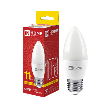 Лампа светодиодная LED-СВЕЧА-VC 11Вт 230В Е27 3000К 1050Лм IN HOME в Находке