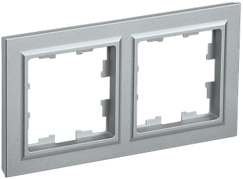 Рамка двойная BRITE IEK алюминий в Находке