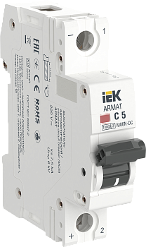 Автоматический выключательM06N-DC 1P 5А 6кА х-ка С ARMAT IEK в Находке